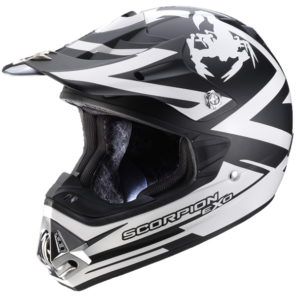 Motorcycle Helmet Scorpion VX-17 Air Smasher Black White