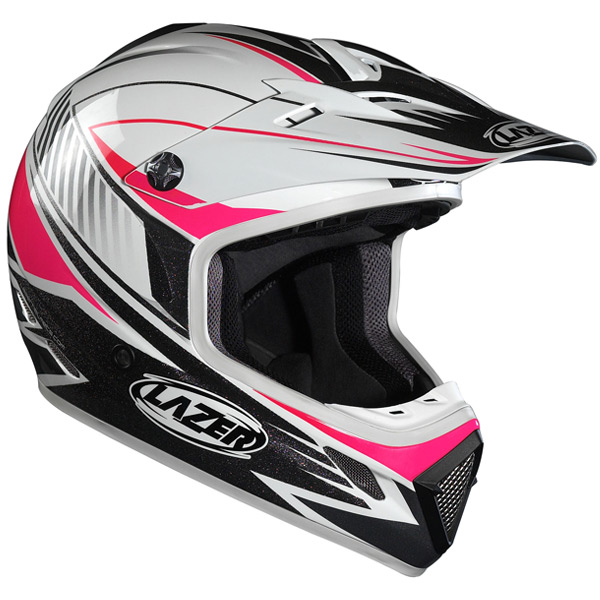 Motorcycle Helmet Lazer MX7 Prime White Fushia