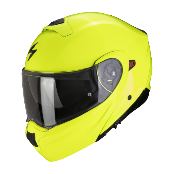 Scorpion Exo 930 Evo Solid Neon Yellow + Exo-Com Link-1C Bluetooth Kit