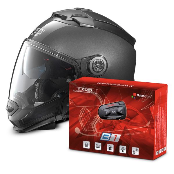 Convertible Nolan N44 Evo Classic N-Com Lava Grey 4 + B1 Bluetooth Kit