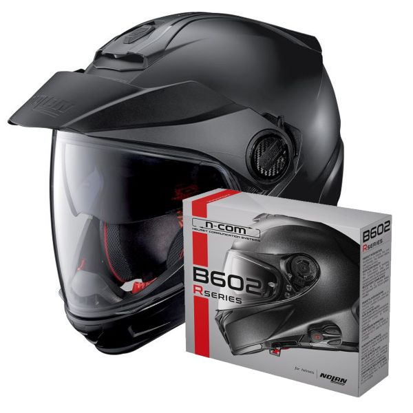 Convertible Nolan N40 5 GT Classic N-Com Flat Black 10 + Kit Bluetooth B602R