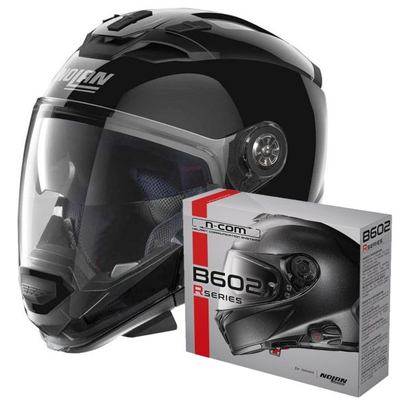 Convertible Nolan N70 2 GT Classic N-Com Glossy Black 3 + Kit Bluetooth B602R