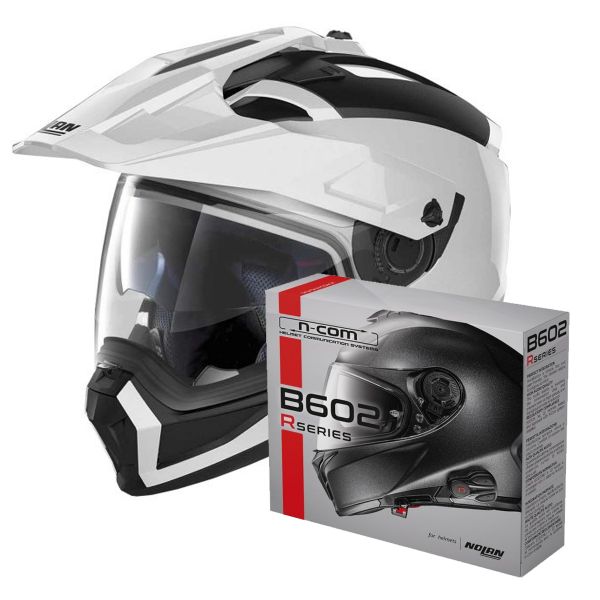 Convertible Nolan N70 2 X Classic N-Com Metal White 5 + Kit Bluetooth B602R