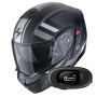 Casque Convertible Scorpion Exo 930 Evo Ardens Matt Black Silver + Kit bluetooth 5R Lite