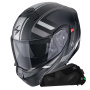 Casque Convertible Scorpion Exo 930 Evo Ardens Matt Black Silver + Exo-Com Link-1C Bluetooth Kit