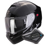Casque Convertible Scorpion Exo 930 Evo Solid Black + Kit Bluetooth BT Mini