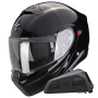 Casque Convertible Scorpion Exo 930 Evo Solid Black + Exo-Com Link-1 Bluetooth Kit