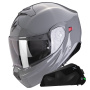 Casque Convertible Scorpion Exo 930 Evo Solid Black + Exo-Com Link-1C Bluetooth Kit