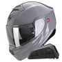 Casque Convertible Scorpion Exo 930 Evo Solid Cement Grey + Kit bluetooth Exo-Com Link-1