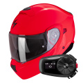 Pack Exo 930 Evo Solid Neon Red + Kit Bluetooth 5S Solo