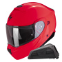 Casque Convertible Scorpion Exo 930 Evo Solid Neon Red + Kit bluetooth Exo-Com Link-1