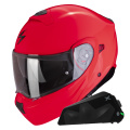 Pack Exo 930 Evo Solid Neon Red + Exo-Com Link-1C Bluetooth Kit