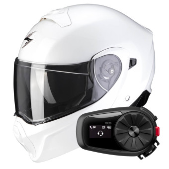 Convertible Scorpion Exo 930 Solid White + Kit Bluetooth 5S