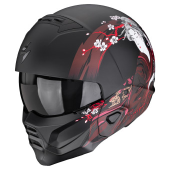Convertible Scorpion Exo Combat II Demure Matt Black Red