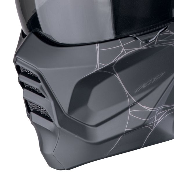 Scorpion Exo Combat II Spiderweb Matt Black Silver
