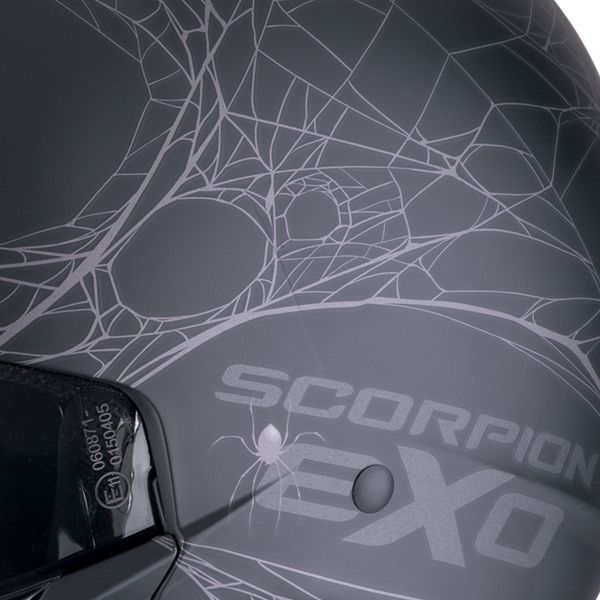 Scorpion Exo Combat II Spiderweb Matt Black Silver