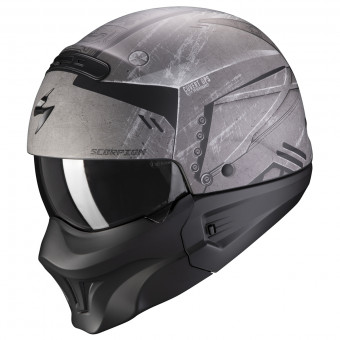 Casque Convertible Scorpion Exo Combat Evo Incursion Matt Silver Black Casque Convertible Scorpion Exo Combat Evo Incursion Matt Silver Black