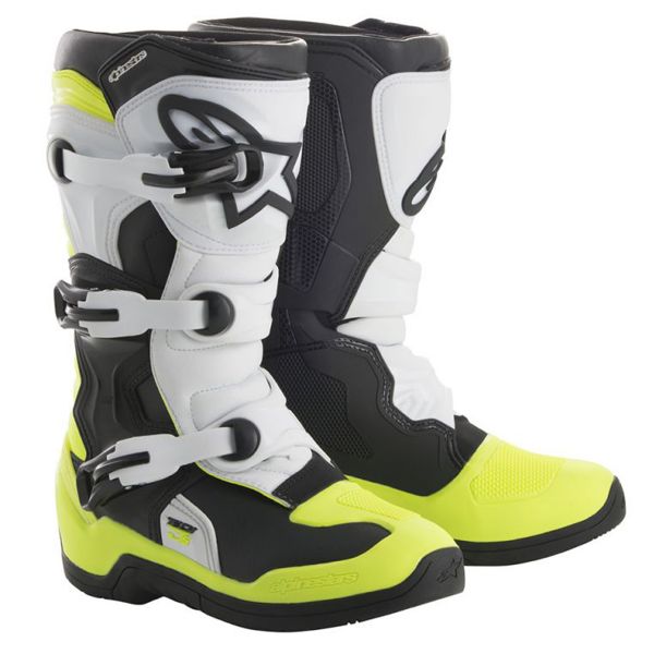 Motocross Boots Alpinestars Tech 3S Kids Black White Yellow Fluo