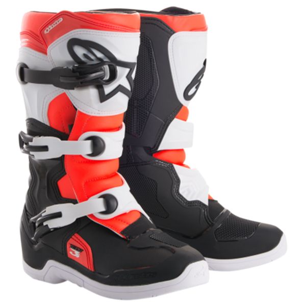 Motocross Boots Alpinestars Tech 3S Youth Black White Red Fluo Motocross Boots Alpinestars Tech 3S Youth Black White Red Fluo