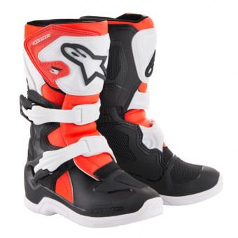 Motocross Boots Alpinestars Tech 3S Kids Black White Red Fluo Motocross Boots Alpinestars Tech 3S Kids Black White Red Fluo