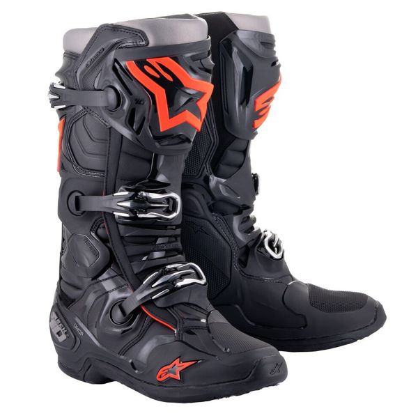Motocross Boots Alpinestars Tech 10 Black Red Fluo Motocross Boots Alpinestars Tech 10 Black Red Fluo