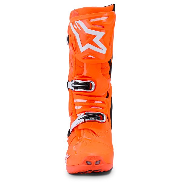 Alpinestars Tech 10 Supervented Orange Fluo Black White
