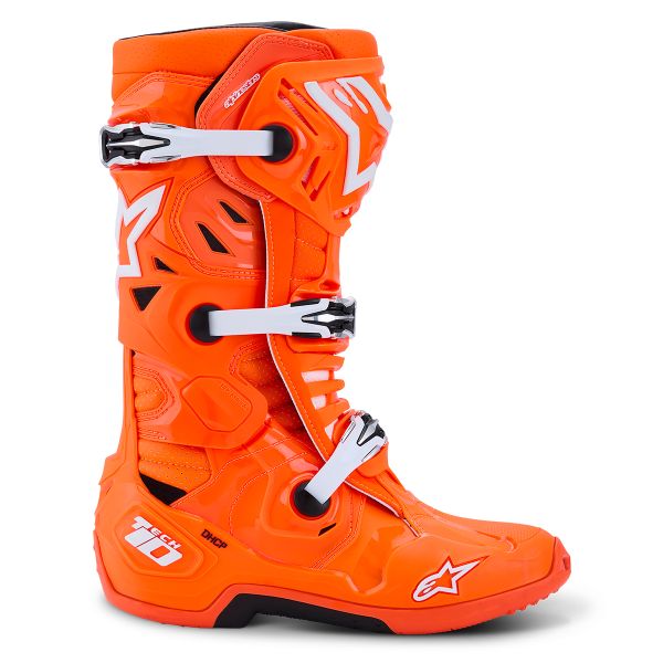 Alpinestars Tech 10 Supervented Orange Fluo Black White