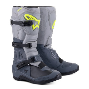 Motocross Boots Alpinestars Tech 3 Dark Grey Light Grey Black