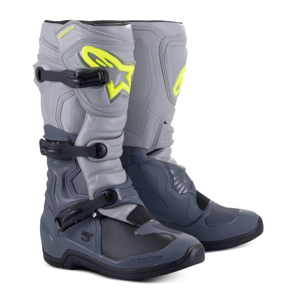 Motocross Boots Alpinestars Tech 3 Dark Grey Light Grey Black Motocross Boots Alpinestars Tech 3 Dark Grey Light Grey Black
