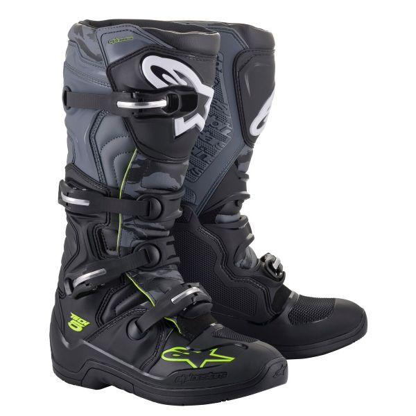 Motocross Boots Alpinestars Tech 5 Black Cool Grey Yelow Fluo Motocross Boots Alpinestars Tech 5 Black Cool Grey Yelow Fluo