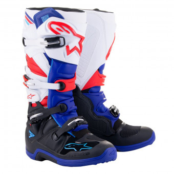 Motocross Boots Alpinestars Tech 7 Black Dark Blue Red White