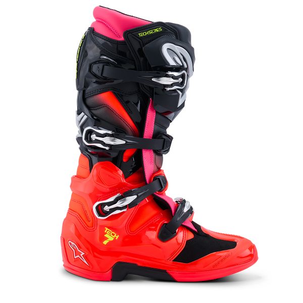 Alpinestars Tech 7 Black Red Fluo Pink Fluo