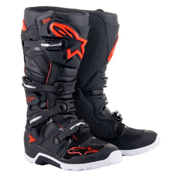 Motocross Boots Alpinestars Tech 7 Enduro Black Red Fluo