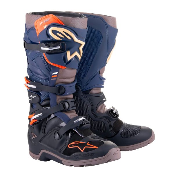 Motocross Boots Alpinestars Tech 7 Enduro Drystar Black Night Navy Warm Grey