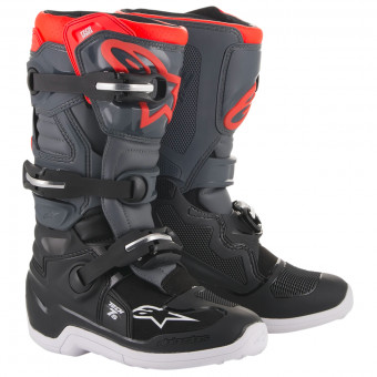 Motocross Boots Alpinestars TECH 7 S Black Dark Grey Red Fluo Motocross Boots Alpinestars TECH 7 S Black Dark Grey Red Fluo