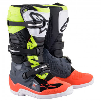 Motocross Boots Alpinestars TECH 7 S Dark Gray Red Yellow Fluo Child Motocross Boots Alpinestars TECH 7 S Dark Gray Red Yellow Fluo Child