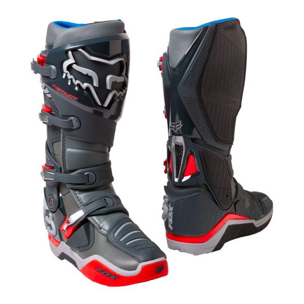 Motocross Boots FOX Instinct Boot Grey Red
