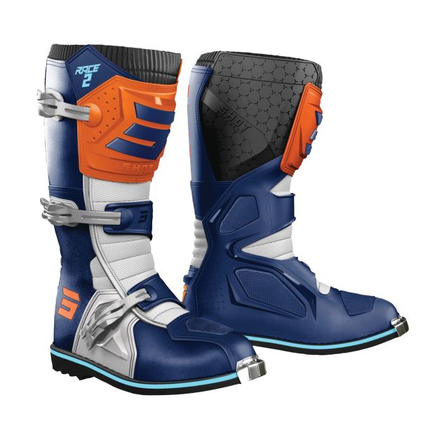 Motocross Boots SHOT Race 2 Blue Orange Kid