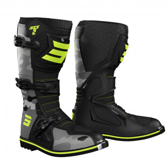 Motocross Boots SHOT Race 2 Camo Neon Yellow Kid Motocross Boots SHOT Race 2 Camo Neon Yellow Kid
