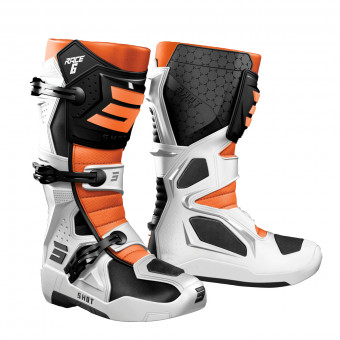 Motocross Boots SHOT Race 6 Black White Orange Motocross Boots SHOT Race 6 Black White Orange
