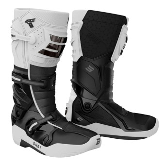 Motocross Boots SHOT Race 8 White Black Chrome Motocross Boots SHOT Race 8 White Black Chrome