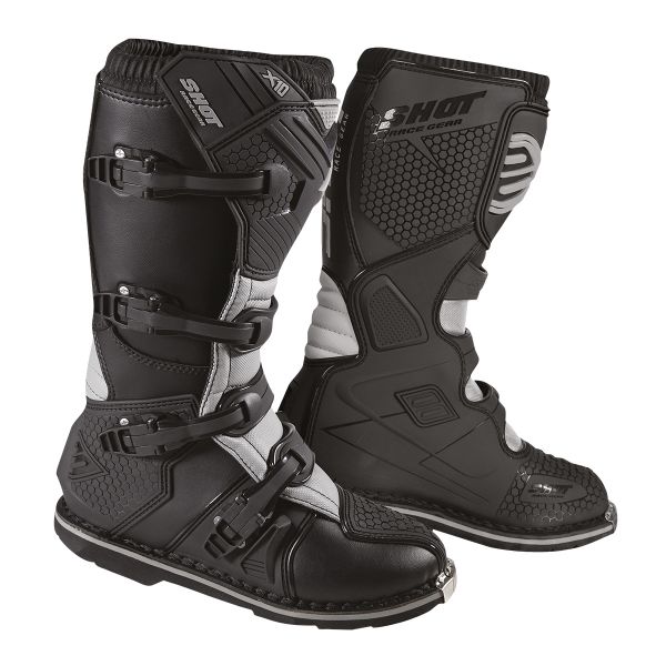 Motocross Boots SHOT X10 2.0 Black Grey
