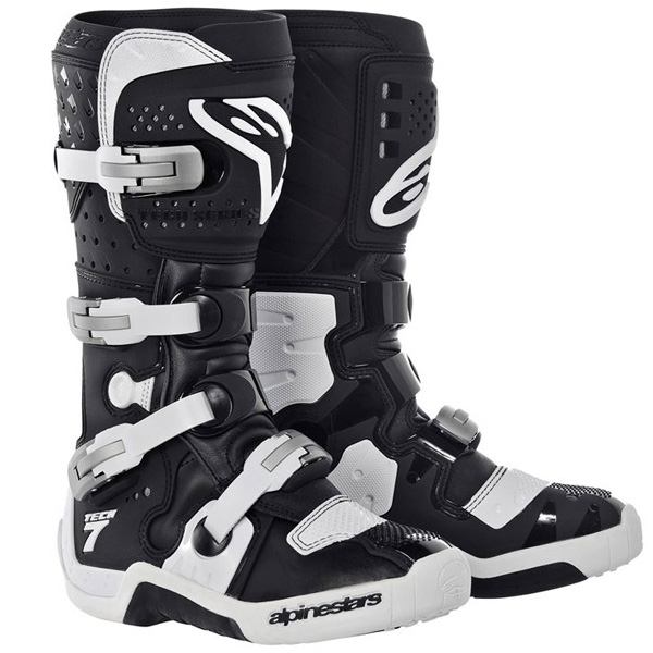 Motocross Boots Alpinestars Tech 7 Black White