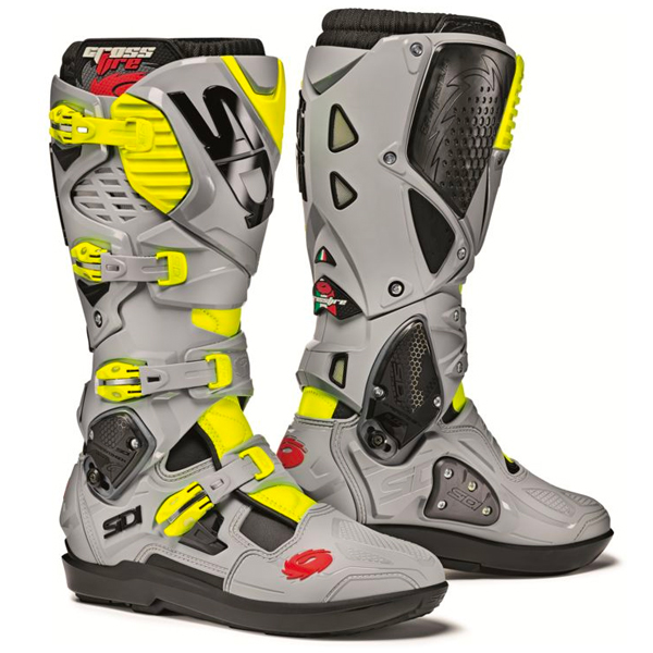 Motocross Boots SIDI Crossfire 3 SRS Black Cendre Yellow Fluo