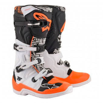 Motocross Boots Alpinestars Tech 5 White Black Orange Fluo