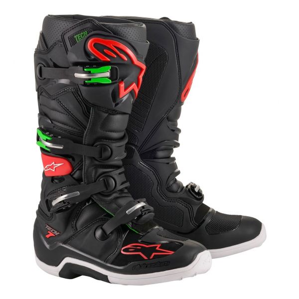 Motocross Boots Alpinestars Tech 7 Black Red Green