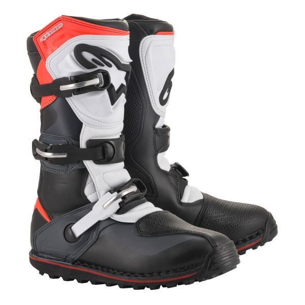 Motocross Boots Alpinestars Tech T Black Gray Red Fluo Motocross Boots Alpinestars Tech T Black Gray Red Fluo