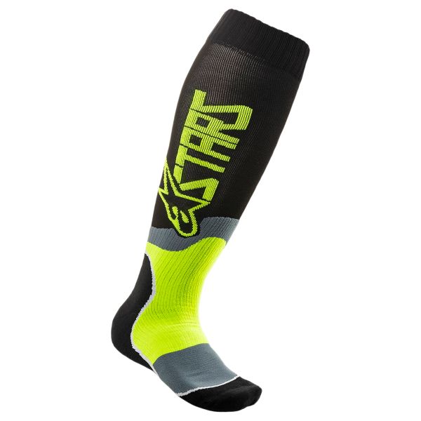 Motocross Shoes Alpinestars Mx Plus-2 Socks Black Yellow Fluo
