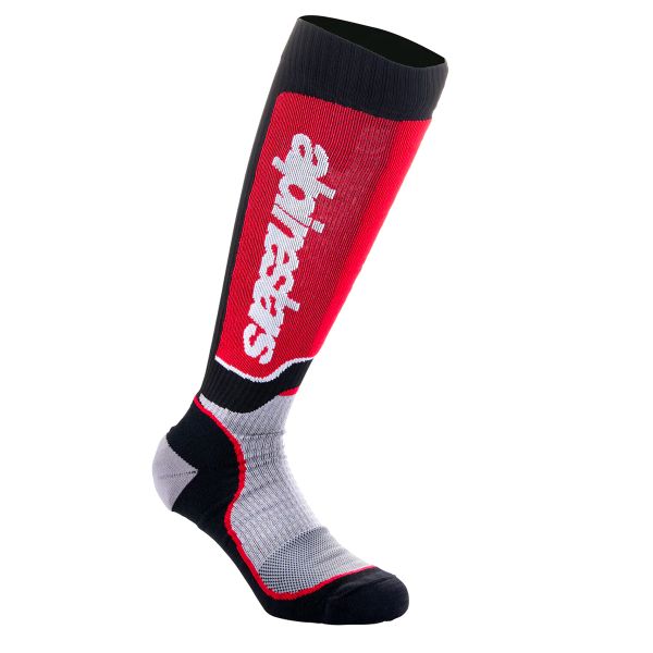 Motocross Shoes Alpinestars MX Plus Socks Black Grey Red Motocross Shoes Alpinestars MX Plus Socks Black Grey Red
