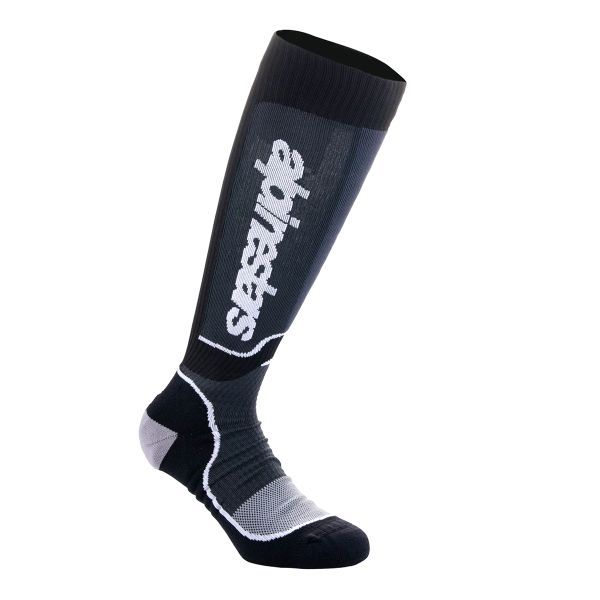 Motocross Shoes Alpinestars MX Plus Socks Black White Motocross Shoes Alpinestars MX Plus Socks Black White